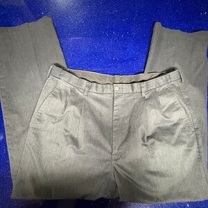 Adjustable Waist, Pleated Men’s Dress pants- Charcoal Gray- cotton blend, 40/32